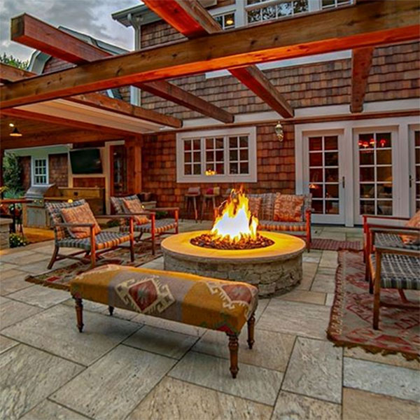 Fire Pit Equipped Outdoor Oasis, Frontline Fire Pit